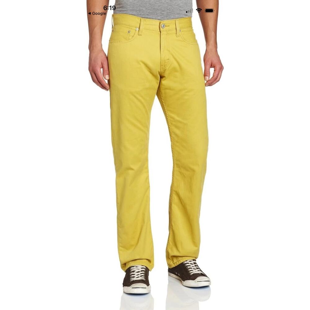 LEVI’s Men's 32Wx30L 514 Straight Fit Jeans Smoking Yellow - Soft Washed Twill